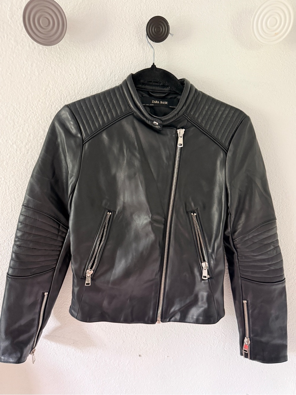 Zara Black Faux Leather Jacket
